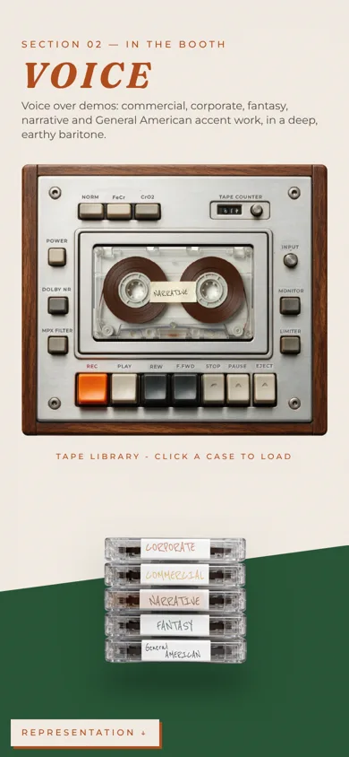The cassette deck and tape library on a phone
