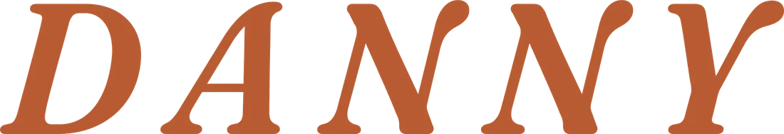 The DANNY wordmark in rust italic capitals